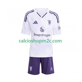 Manchester United Bambino Maglia Trasferta 2025/2026 Manica Corta